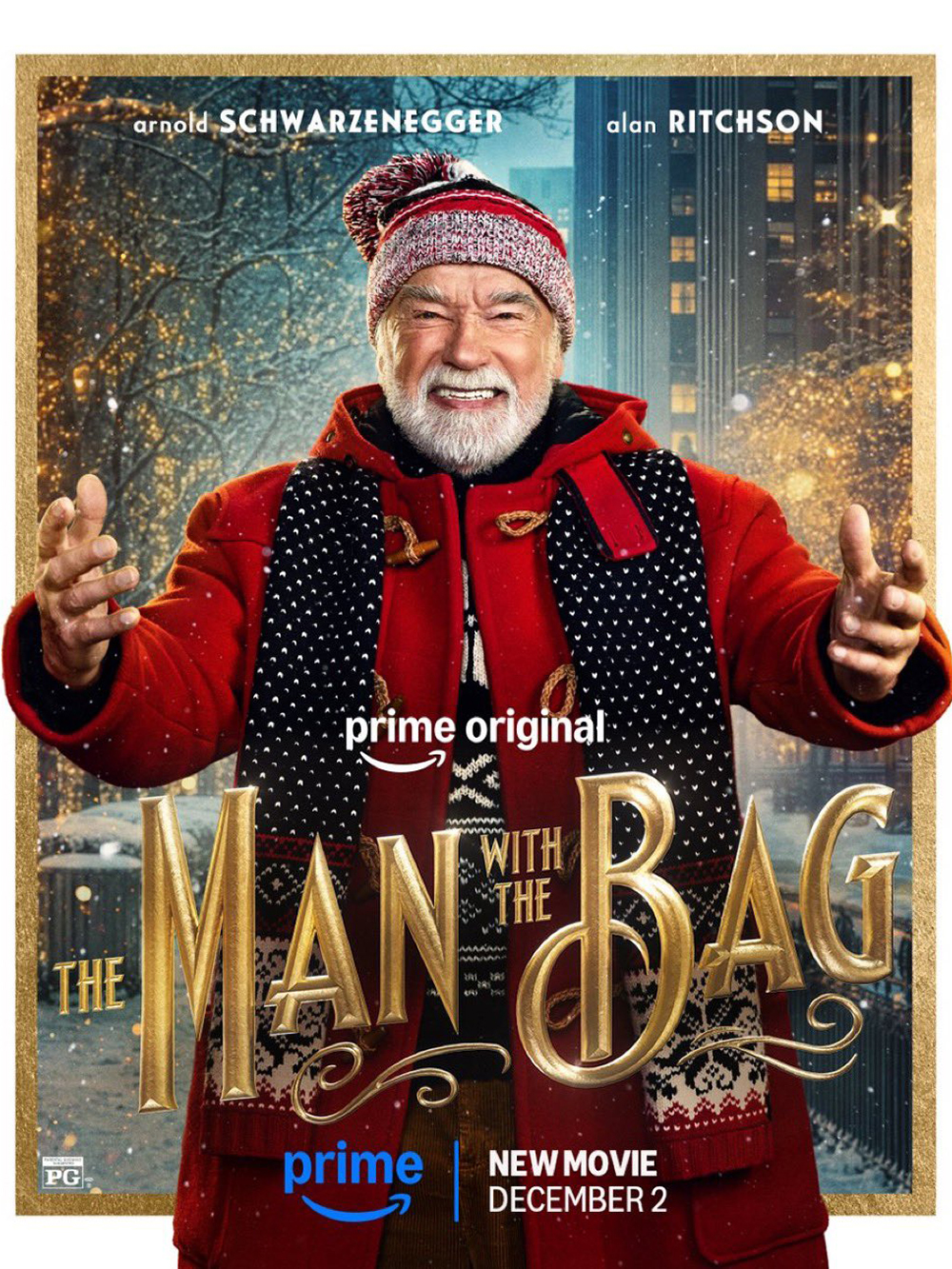 The Man with the Bag : Arnold Schwarzenegger Is Santa